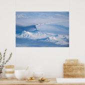 Pluim afkomstig van de vulkaan Kliuchevskoi. Poster (Keuken)