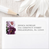 Pluimen Pioenrozen Retouradreslabel Etiket (Insitu)