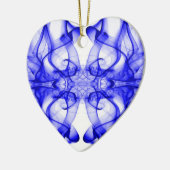 Pluimen van blauwe rook op wit keramisch ornament (Links)