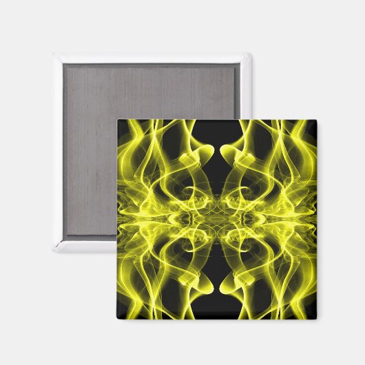 Pluimen van Gele Rook op Zwart Magneet (Voorkant / Achterkant)