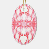 Pluimen van Rode Rook op Wit Keramisch Ornament (Links)