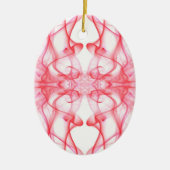 Pluimen van Rode Rook op Wit Keramisch Ornament (Voorkant)