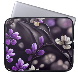 PLUIMTE MET DELICATE PURPLE FLOWERS LAPTOP SLEEVE