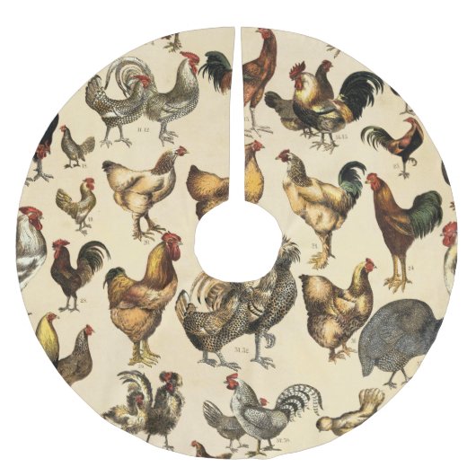 Pluimvee Boerderij Haan en Hen Art Kerstboom Rok (Voorkant)