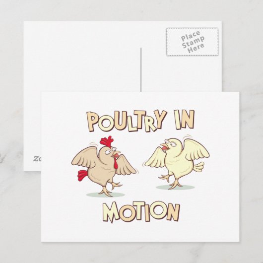 Pluimvee in beweging briefkaart (Voorkant / Achterkant)