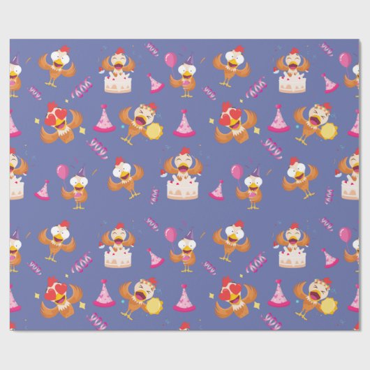 Pluimvee kip grappig cadeaupapier (Vlak)