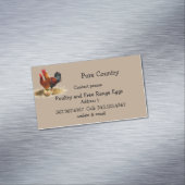 Pluimvee, kippen, eiervrije loopvogels, organisch magnetisch visitekaartje (Voorbeeld)