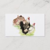 Pluimvee, kippen, eiervrije loopvogels, organisch visitekaartje (Achterkant)