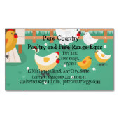 Pluimvee, kippeneieren, vrije loop, organisch magnetisch visitekaartje (Voorkant)