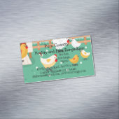 Pluimvee, kippeneieren, vrije loop, organisch magnetisch visitekaartje (Voorbeeld)