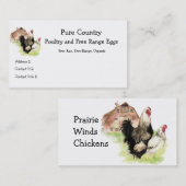 Pluimvee, kippeneieren, vrije loop, organisch visitekaartje (Voorkant / Achterkant)