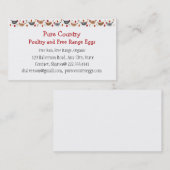 Pluimvee, kippeneieren, vrije loop, organische bus visitekaartje (Voorkant / Achterkant)