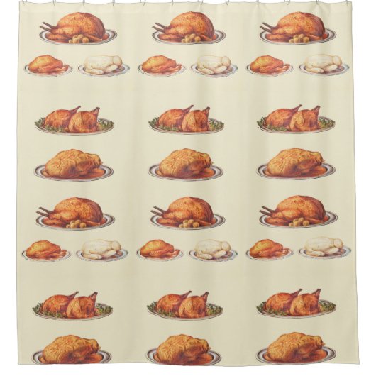 Pluimvee: Roast Fowls, Roast Goose, Roast Turkey Douchegordijn (Voorkant)