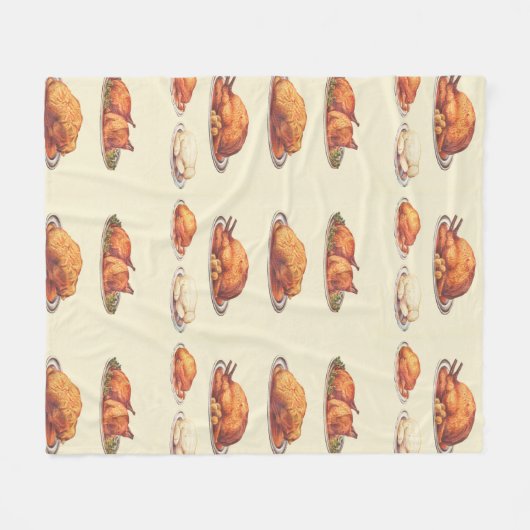 Pluimvee: Roast Fowls, Roast Goose, Roast Turkey Fleece Deken (Voorkant (Horizontaal))