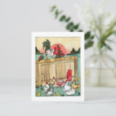 pluimvee, Rooster leidt een vergadering Briefkaart (Staand voorkant)