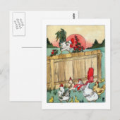 pluimvee, Rooster leidt een vergadering Briefkaart (Voorkant / Achterkant)