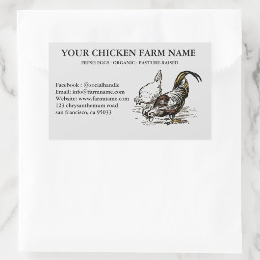 Pluimveehouderij Bewerkbare kiplabel Sticker (Tas)