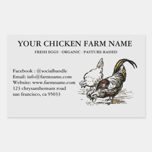 Pluimveehouderij Bewerkbare kiplabel Sticker (Voorkant)