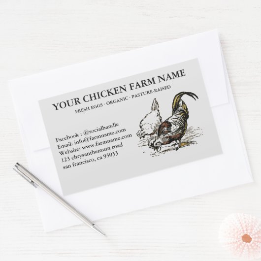 Pluimveehouderij Bewerkbare kiplabel Sticker (Envelop)