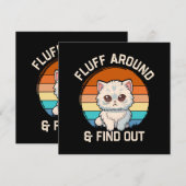 Pluis Er Rond En Kom Erachter Grappige Retro Kat (Voorkant / Achterkant)
