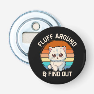 Pluis Er Rond En Kom Erachter Grappige Retro Kat Button Flesopener