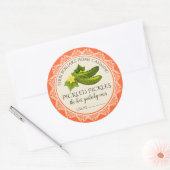 pluis gebeitelde komkommer, gepersonaliseerd thuis ronde sticker (Envelop)