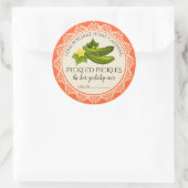 pluis gebeitelde komkommer, gepersonaliseerd thuis ronde sticker (Tas)