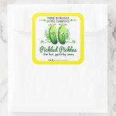 pluis gebeitelde komkommer, gepersonaliseerd thuis vierkante sticker (Tas)