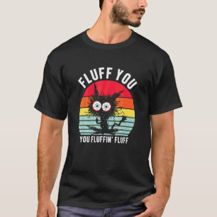 Pluis Je Jou Pluizige Pluis Zwarte Kat Vintage T-shirt