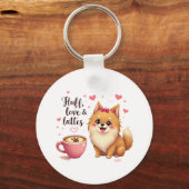 Pluis, Liefde & Lattes Sleutelhanger (Voorkant)