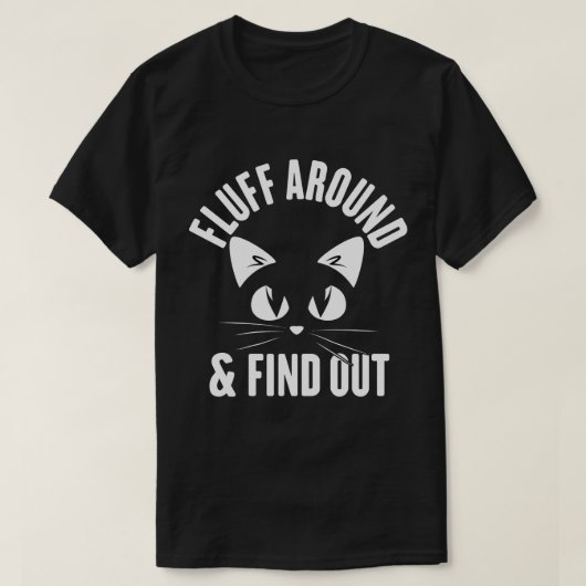 pluis rond en ontdek geschenken grappige kat t-shirt (Design voorkant)