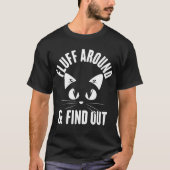 pluis rond en ontdek geschenken grappige kat t-shirt (Voorkant)