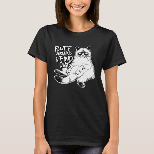 Pluis Rondneuzen en Ontdek Grumpy Kitty Sarcastisc T-shirt (Voorkant)