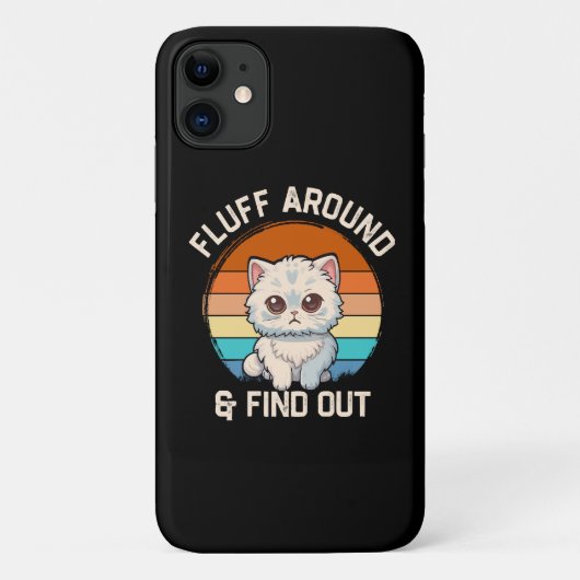 Pluis Rondneuzen en Uitvinden Grappige Retro Kat Case-Mate iPhone Case (Achterkant)