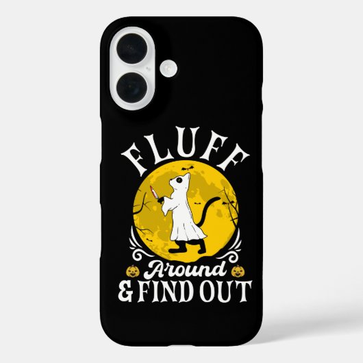 Pluis Rondneuzen en Uitvinden Halloween Horror Kat Case-Mate iPhone Case (Achterkant)