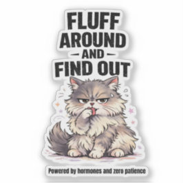 Pluizen Rond En Ontdek Perimenopauze Chaos Kat Sticker