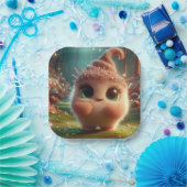 pluizig chocoladedier papieren bordje (Feest)