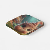 pluizig chocoladedier papieren bordje (Gebogen)