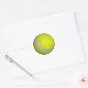 pluizig gele tennisbal, ronde sticker