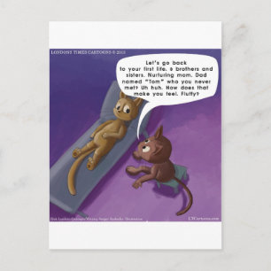 Pluizig in therapie Grappige kat cartoon Briefkaart