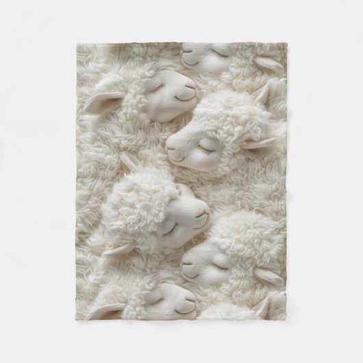 pluizig lam Baby Fleece Deken (Voorkant)