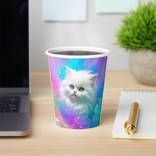 pluizig leuk kitten meisje verjaardagsfeest papieren bekers (Insitu)