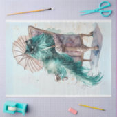 pluizig Perzisch blauwgroen kat decoupage Tissuepapier (Craft)