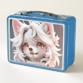 pluizig roze en witte puppy (Achterkant)