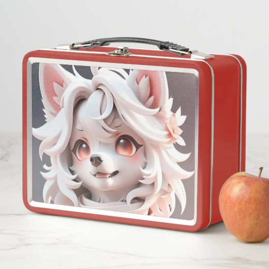 pluizig roze en witte puppy (In situ)