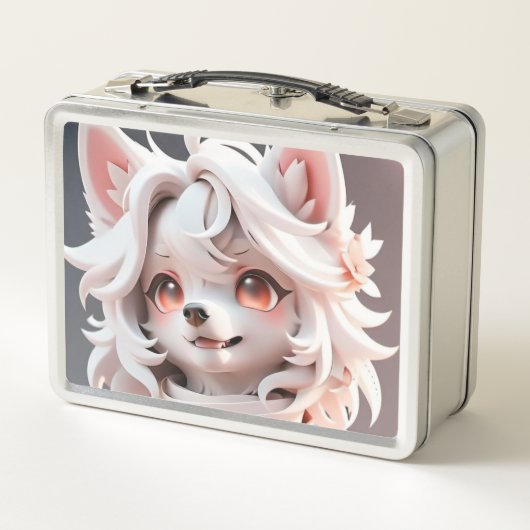 pluizig roze en witte puppy (Achterkant)