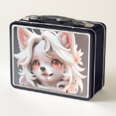 pluizig roze en witte puppy (Achterkant)