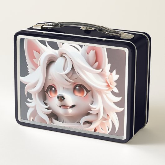 pluizig roze en witte puppy (Achterkant)