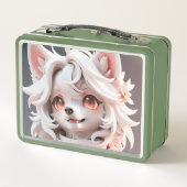 pluizig roze en witte puppy (Achterkant)