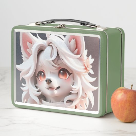 pluizig roze en witte puppy (In situ)